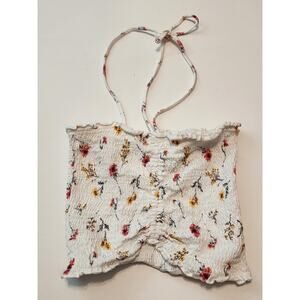 Forever 21 Floral Print Tube Top, Cropped, Medium